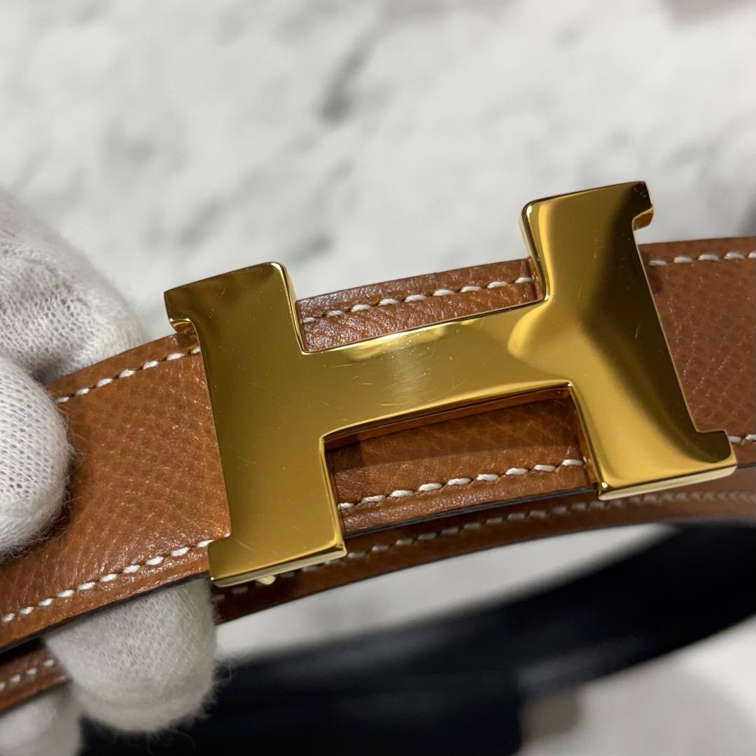 エルメス ベルト リバーシブル コンスタンス 65 ゴールドバックル Hロゴ