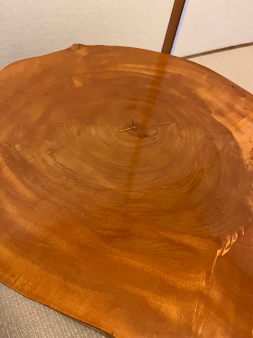 天然木　一枚板　ローテーブル　アンティーク