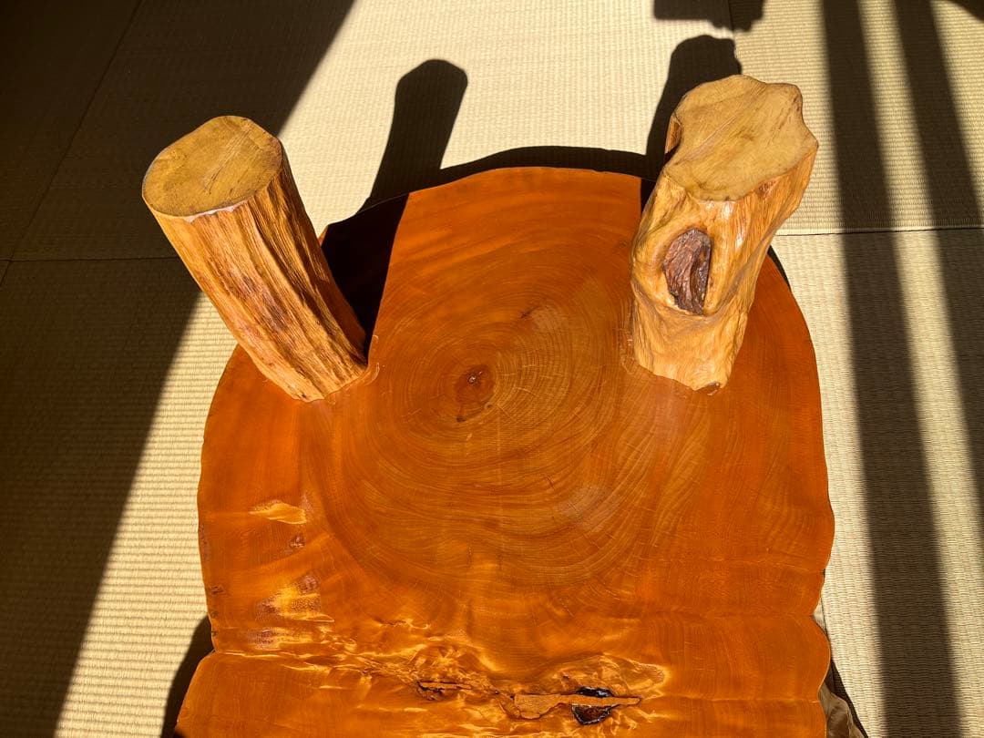 天然木　一枚板　ローテーブル　アンティーク