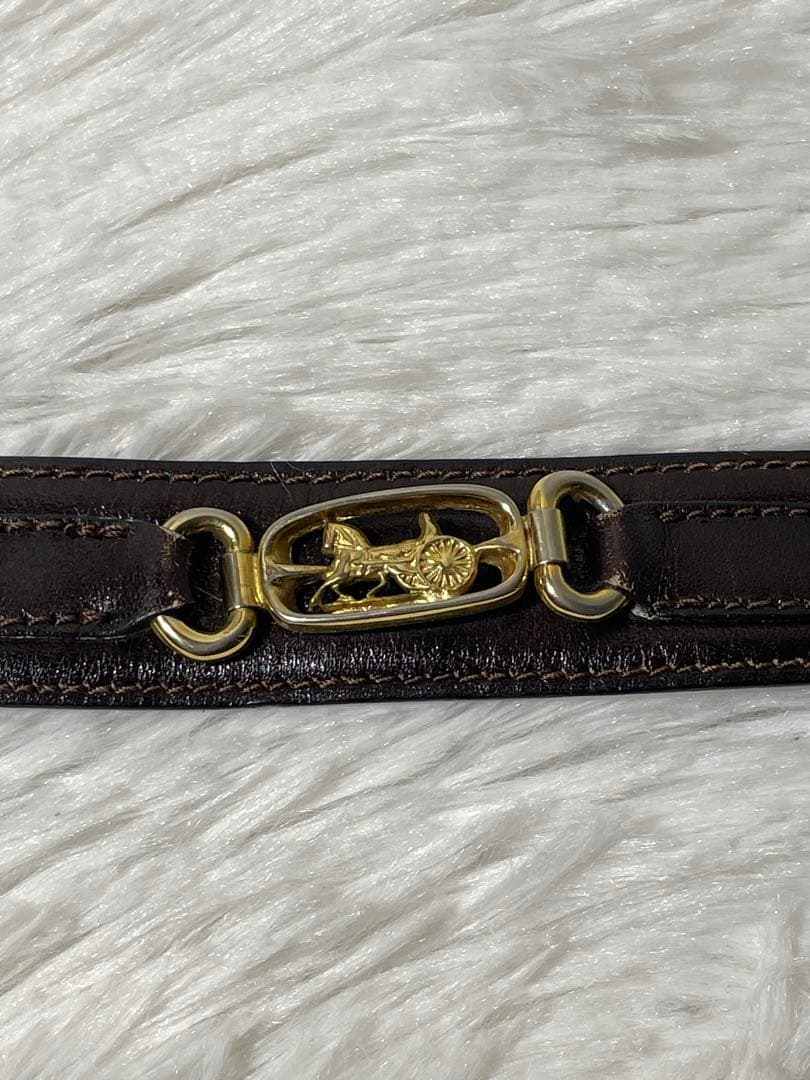 CELINE セリーヌ 本革 レザーベルト ダークブラウン イタリア製