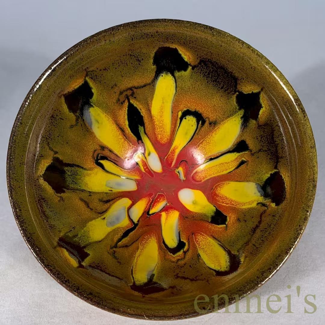 中国古美術・宋建窯風・花模様窯変天目茶碗・抹茶碗・茶道具・茶器・陶芸・骨董風