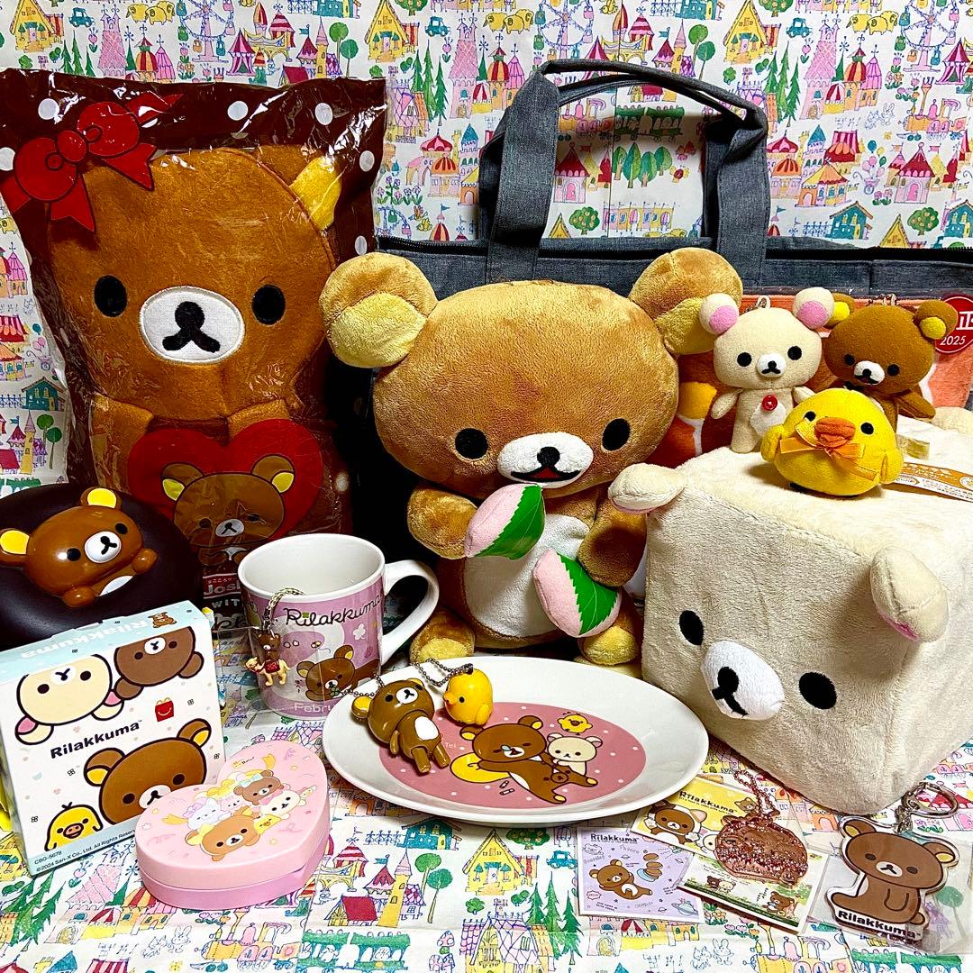 リラックマ まとめ売り18 ポーズ 桜餅 ぬいぐるみ マグ&お皿 ご当地根付け他