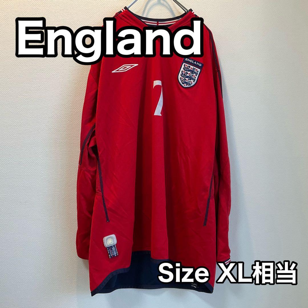 イングランド代表 BECKHAM 7 XL相当 シャツ　長袖　リバーシブル　刺繍