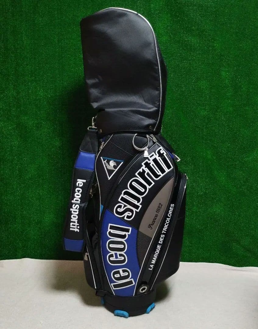 le coq sportif キャディバッグ ブラック/ブルー
