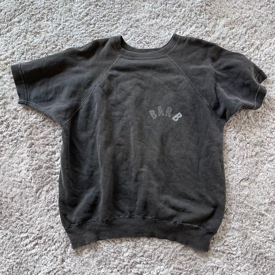 60s vintage sweat ブラック　グッドプリント　半袖スウェット