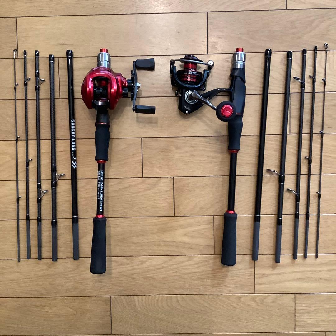 2.1mスピニングロッドとベイトロッド&スピニング3000番とベイトリール