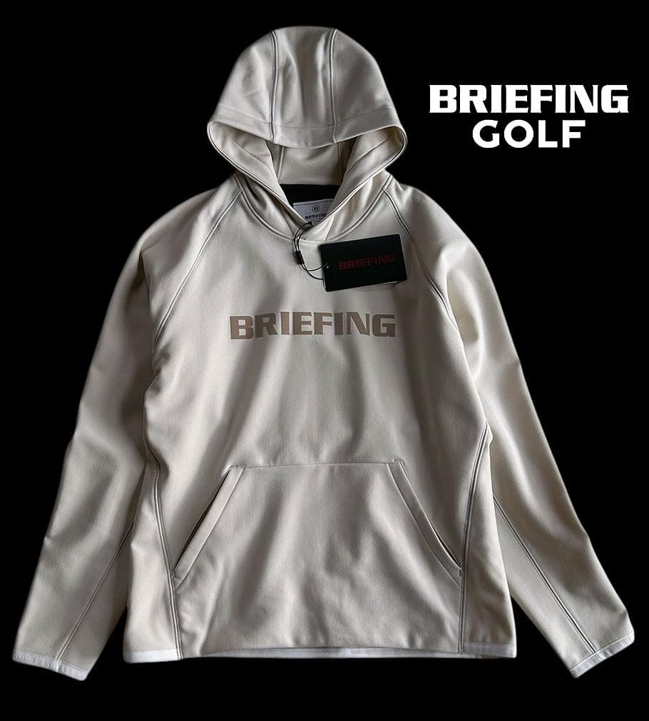 新品タグ付 ブリーフィングゴルフ 現行モデル 新作 裏起毛フロッキーロゴパーカー