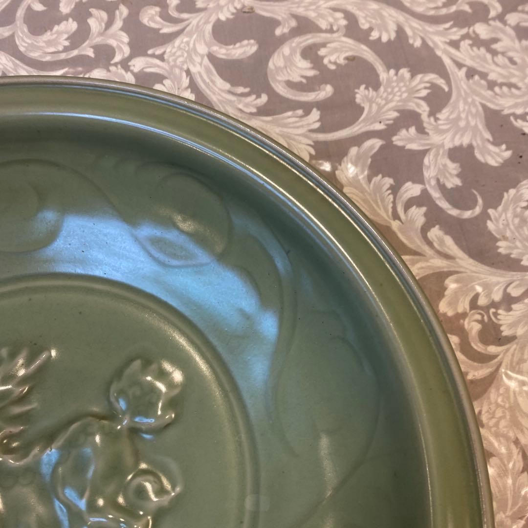 専用　中国古玩　龍泉窯　高麗青磁尺寸大皿