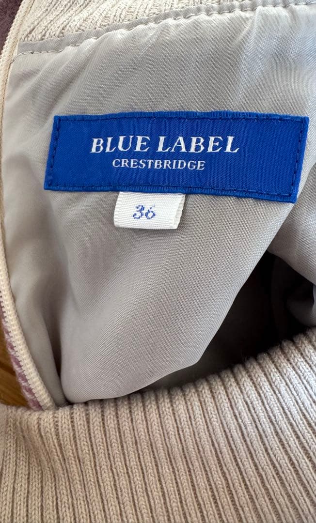 ブルーレーベルクレストブリッジ ビエラニット コンビドレス ワンピース　36