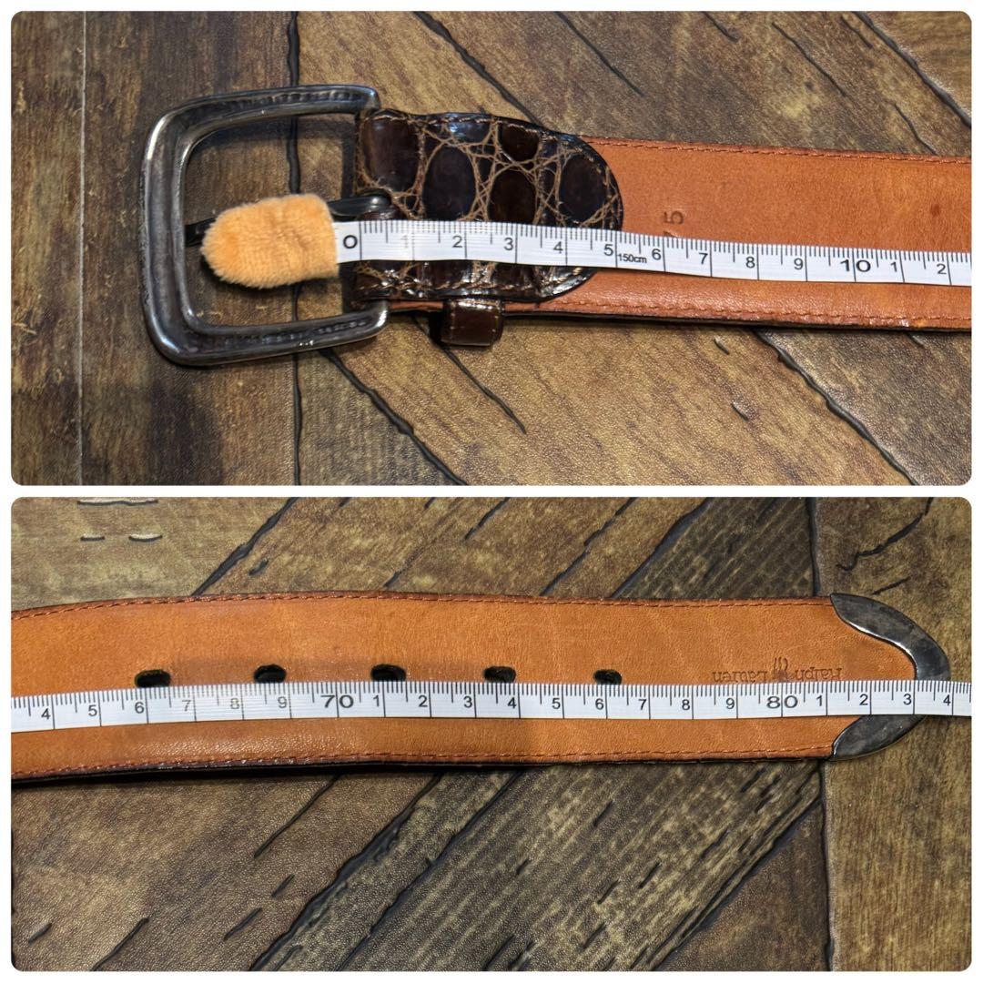 ラルフローレン アリゲーター レザー ベルト シルバー製バックル