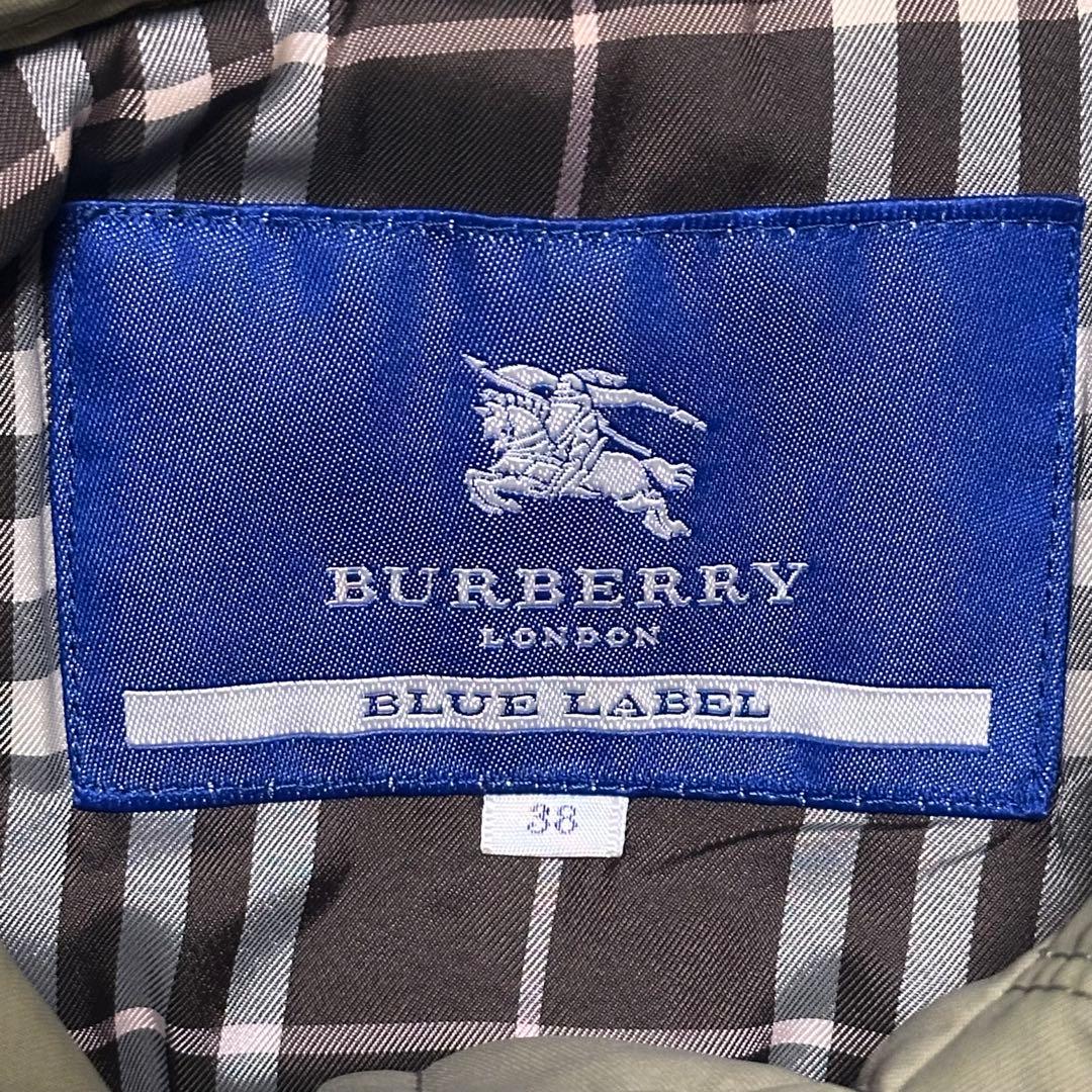 バーバリーブルーレーベル　ラクーンファー　モッズコート　ミリタリーコート