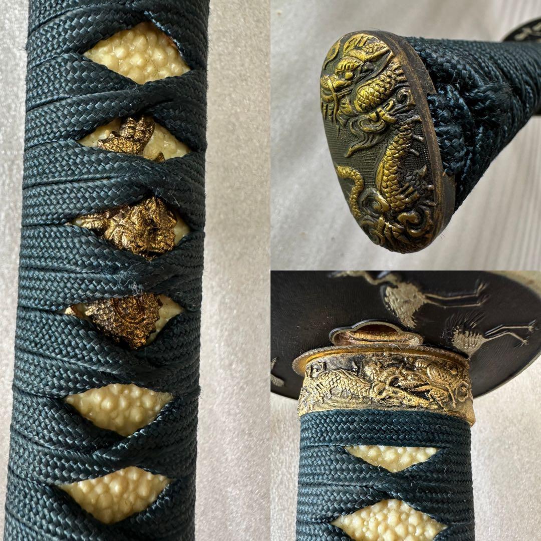 模造刀 打刀 脇差 2点セット 黑茶鞘 鞘付き長さ約71/104cm 26A30