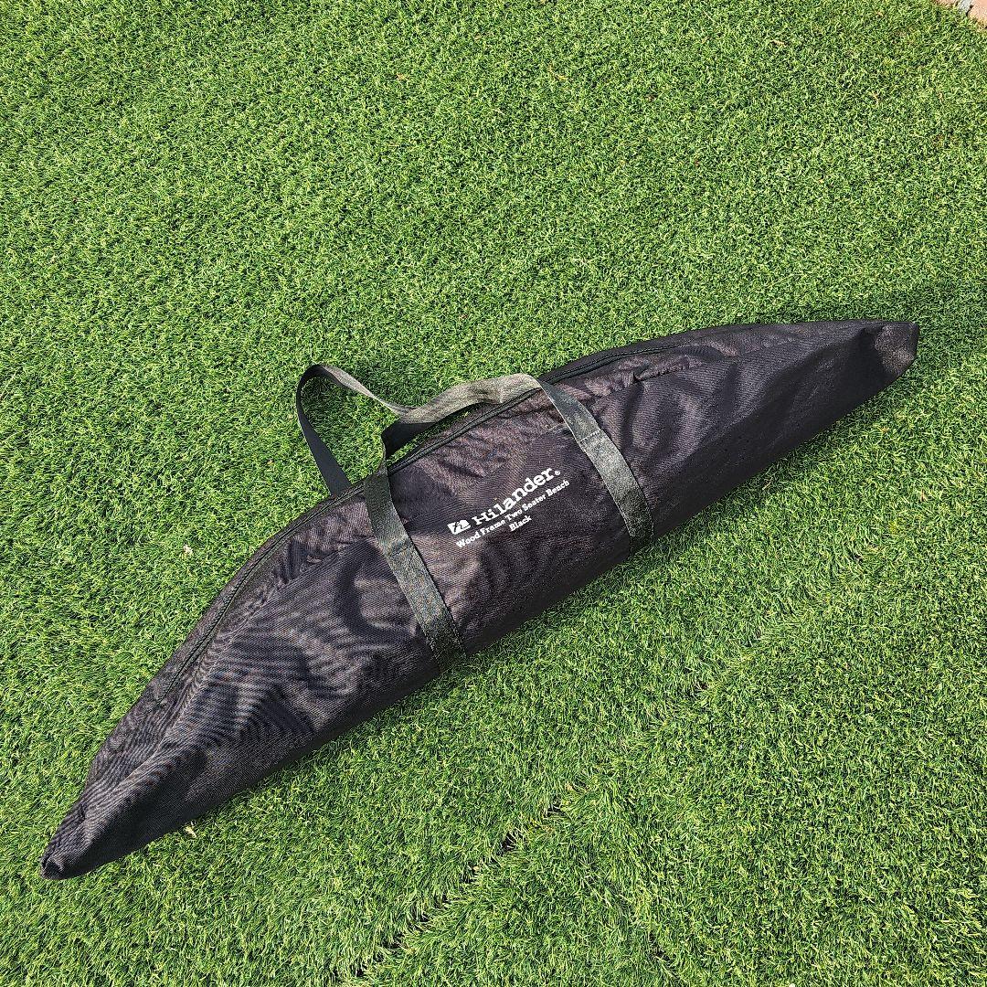 ハイランダー　ウッドフレームベンチ　二人掛け　ブラック　廃版品