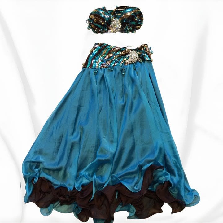 【送料無料】サハルオカーシャ Sahar Okasha ベリーダンス 衣装 青