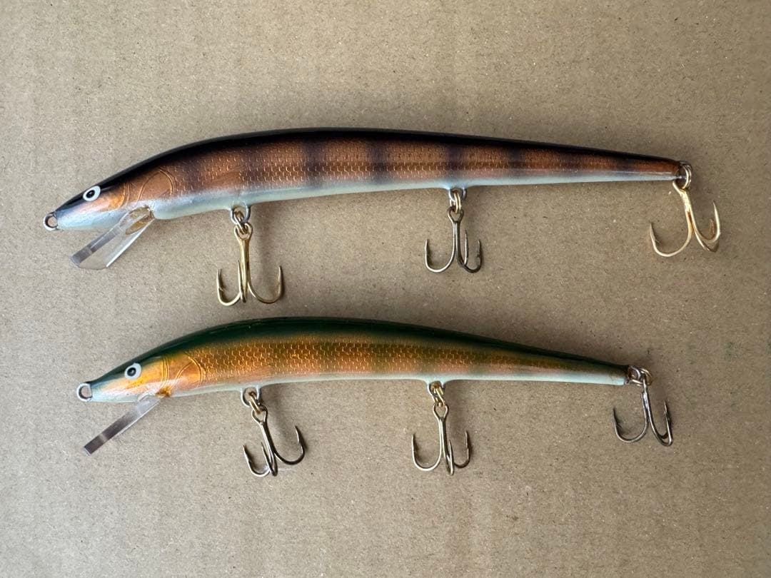 ナベミノー ルアー 約13cm約11cm ブラウン グリーンの1セット