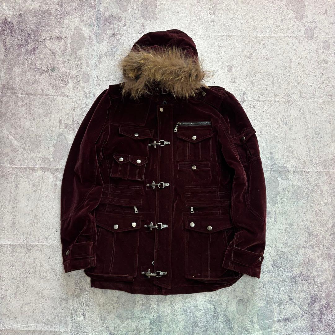 ジャケット・アウター 00s grunge velor fur fireman coat y2k
