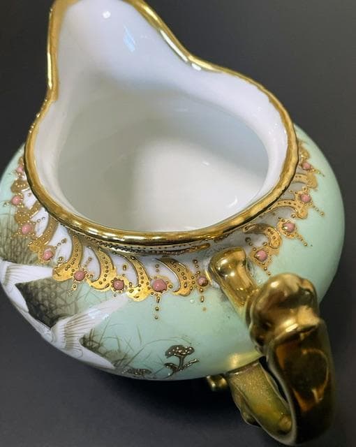 【訳有】オールドノリタケ フライングスワン ジュエル 脚付 クリーマー ジュール