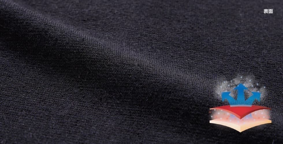 25モデル　ZEROFIT 速暖。HEATRUB モックネック M ブラック