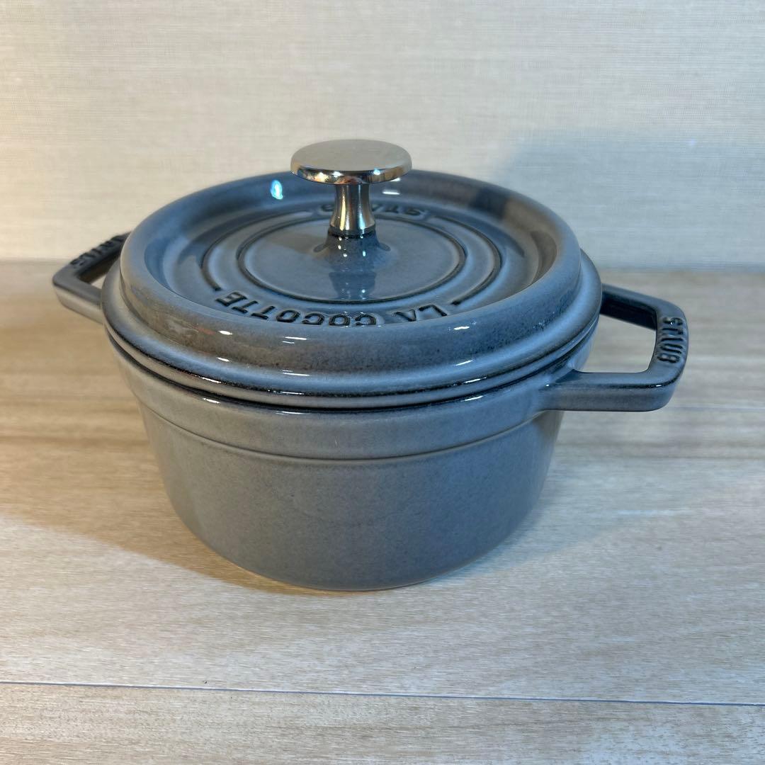 ストウブ　ココットラウンド　16cm グレー　フタモッチ スパチュラ　セット