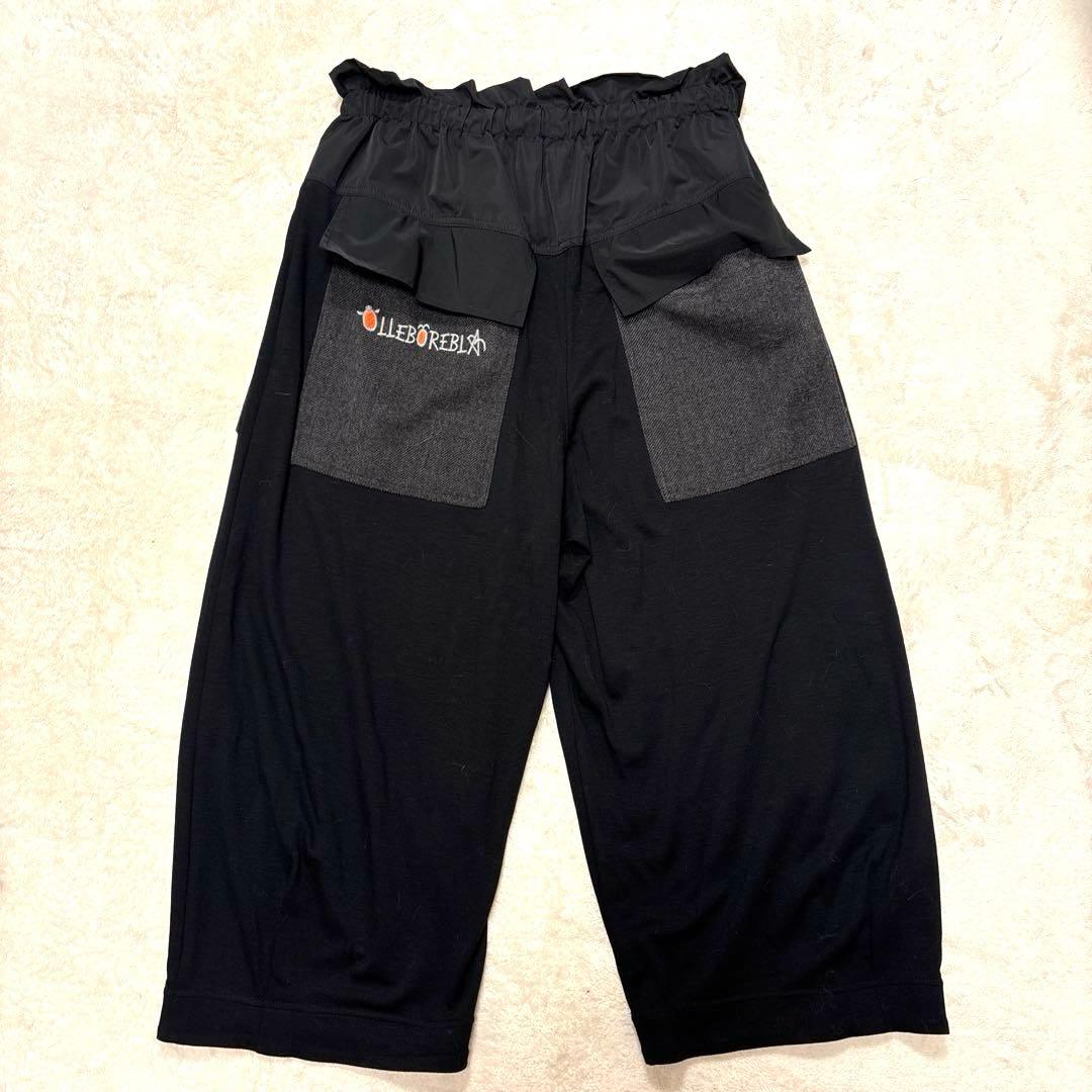 激レア⭐️美品　OLLEBOREBLA 刺繍　クロップドパンツ　ドローコード