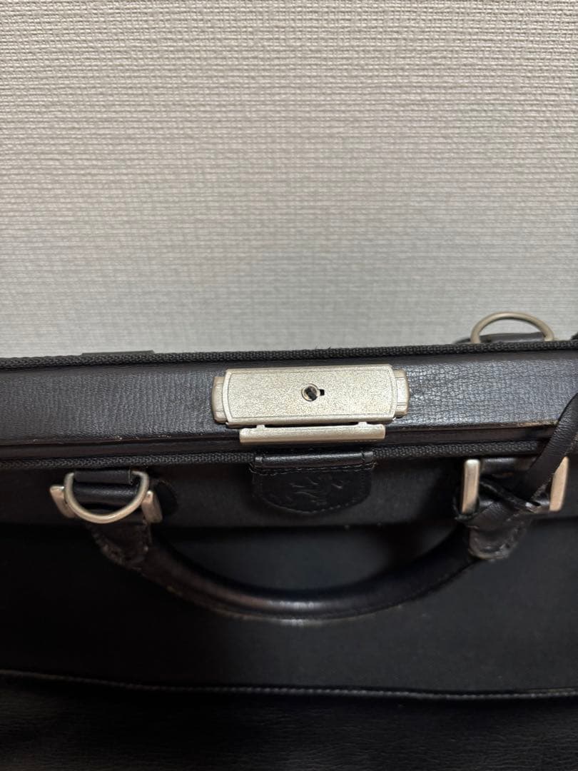 アニエスベー ブラック キャンバス レザーボストンバッグ