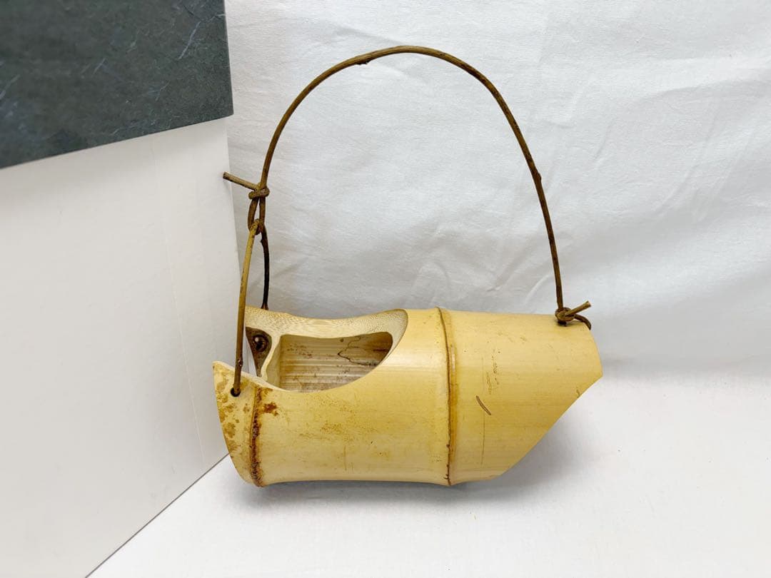 華道具 沓型 吊舟花入 竹花入 釣舟 茶懐石 花器 七事式 竹工芸 元箱