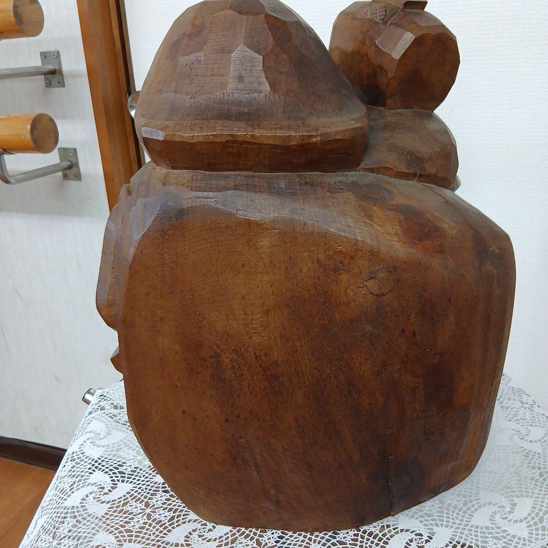 希少大型天然木　恵比寿大黒天　 福の神 彫刻縁起物