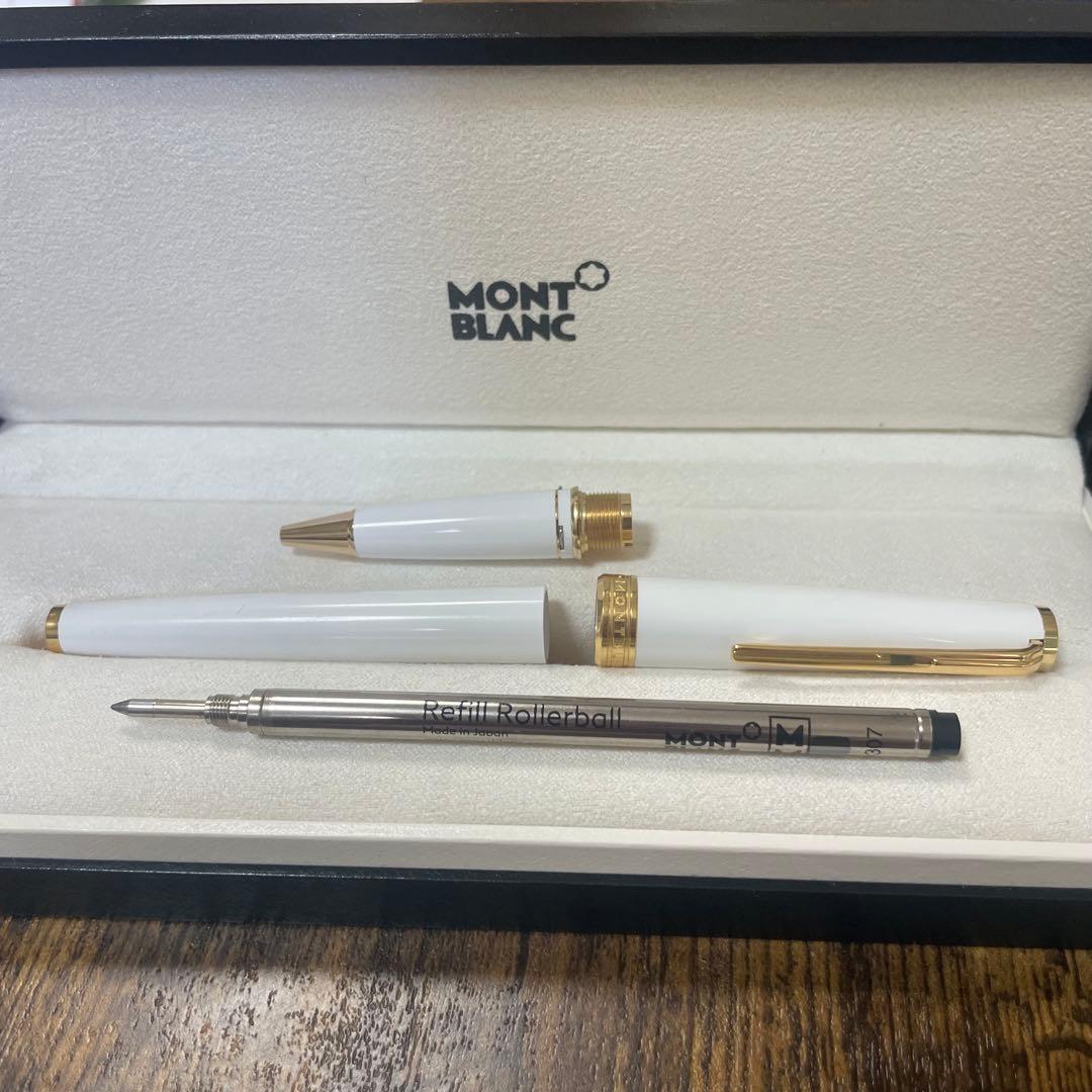 ☆即筆記可☆モンブラン PIX　ローラーボール　キャップ式　ホワイト　水性