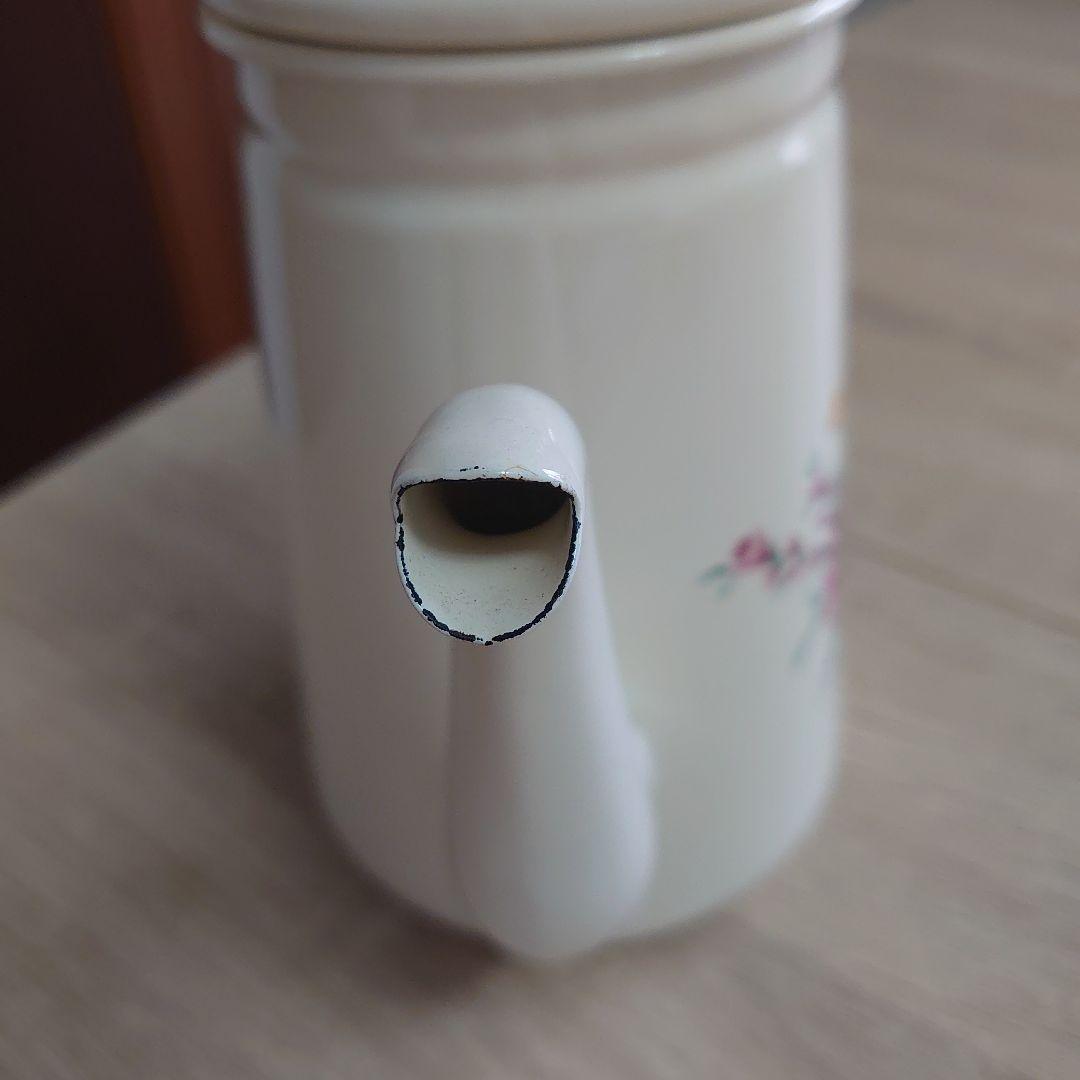 【希少価値】フランス製　アンティーク　ホーロー　ポット　容器