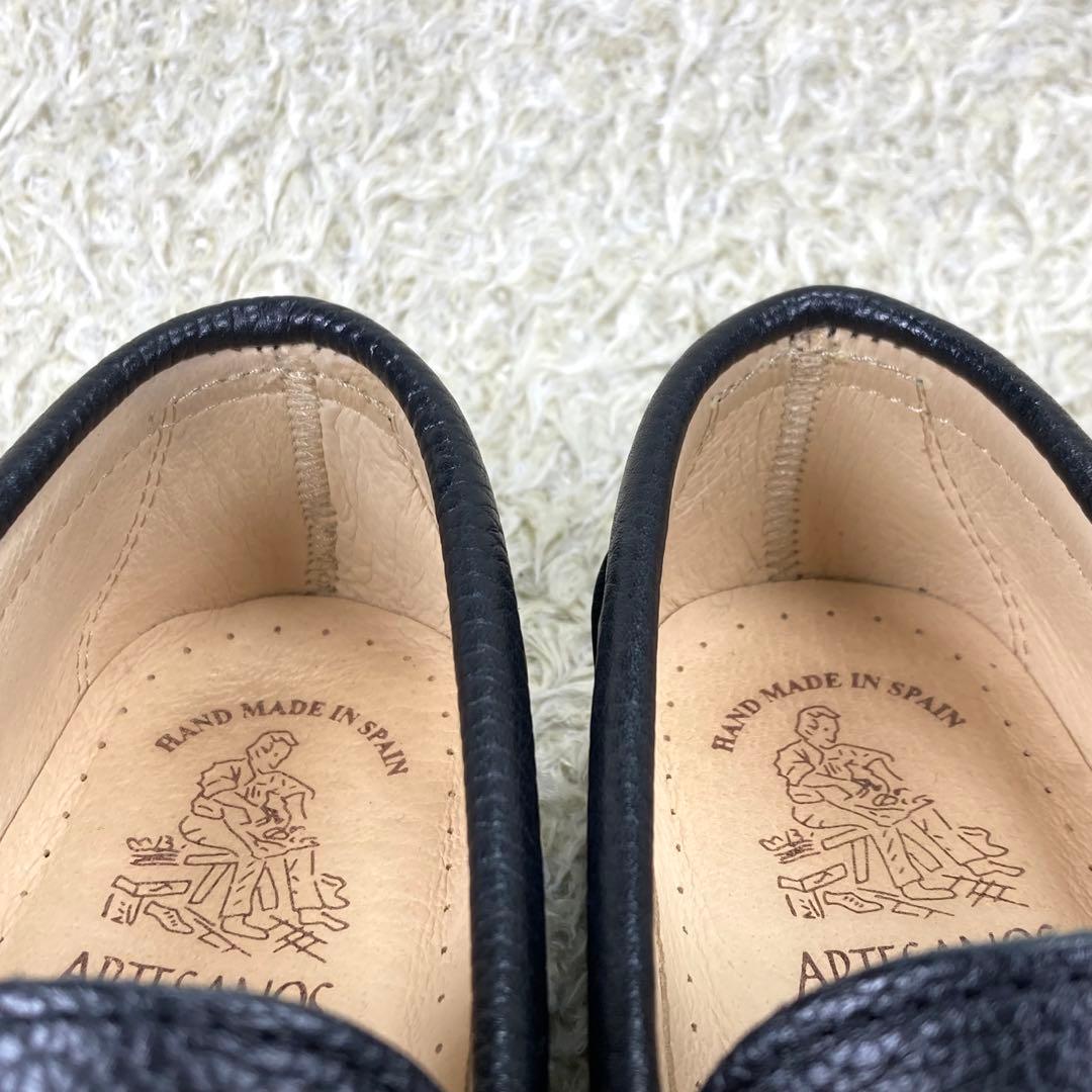 『未使用級』アルテサノス ビットローファー シボ革 ブラック レザー 黒 23