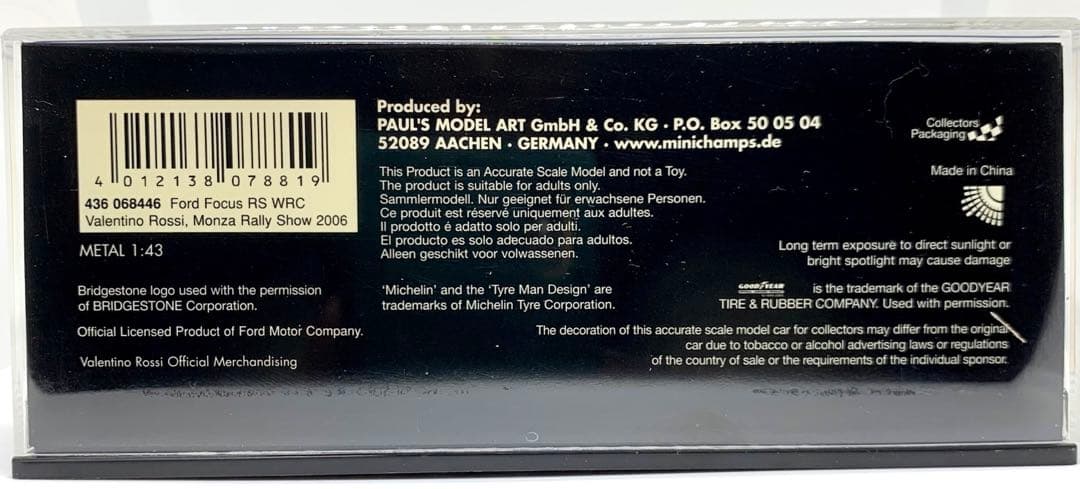 ミニチャンプス フォード フォーカス WRC バレンティーノ・ロッシ 2006