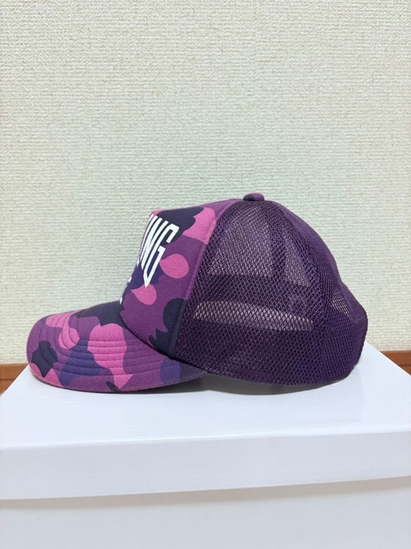 A・BATHING APE 紫迷彩 キャップ