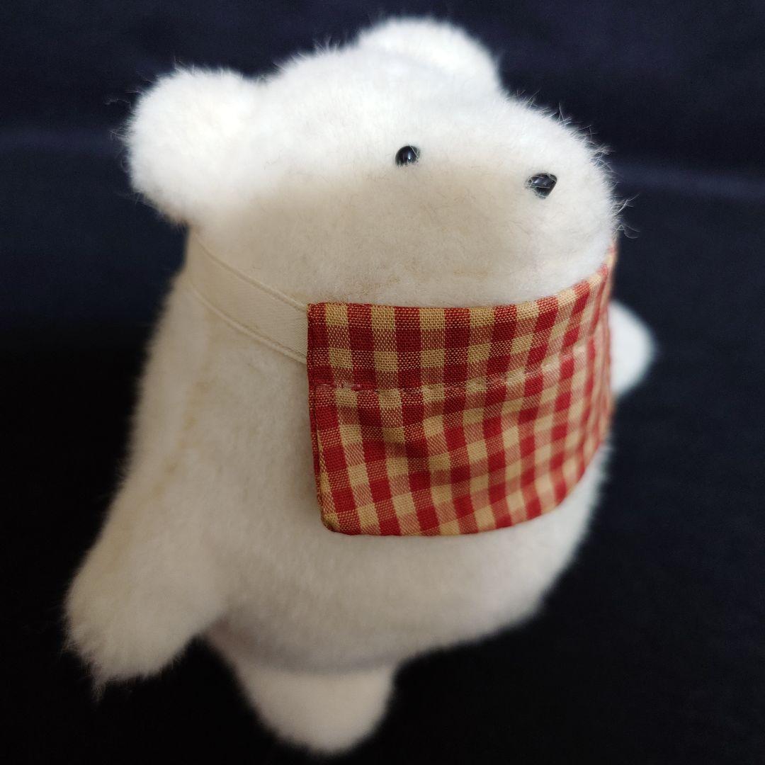 昭和レトロ　激レアぬいぐるみ　サンアロー社　ギンガムチェック　白クマ赤ちゃん