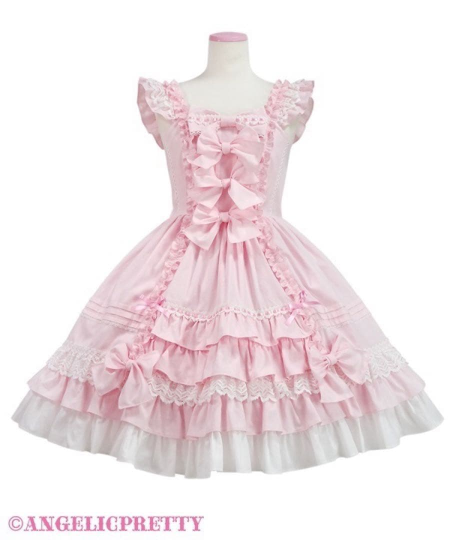 Angelic Pretty Sweetフリルジャンパースカート ピンク
