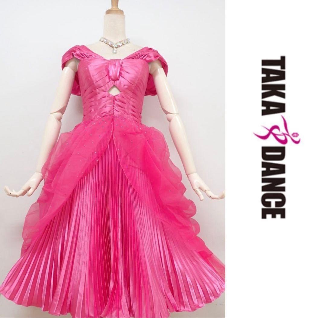 B1518★美品★Sサイズ【タカダンス】ピンク/スタンダード・ラテンドレス☆社交