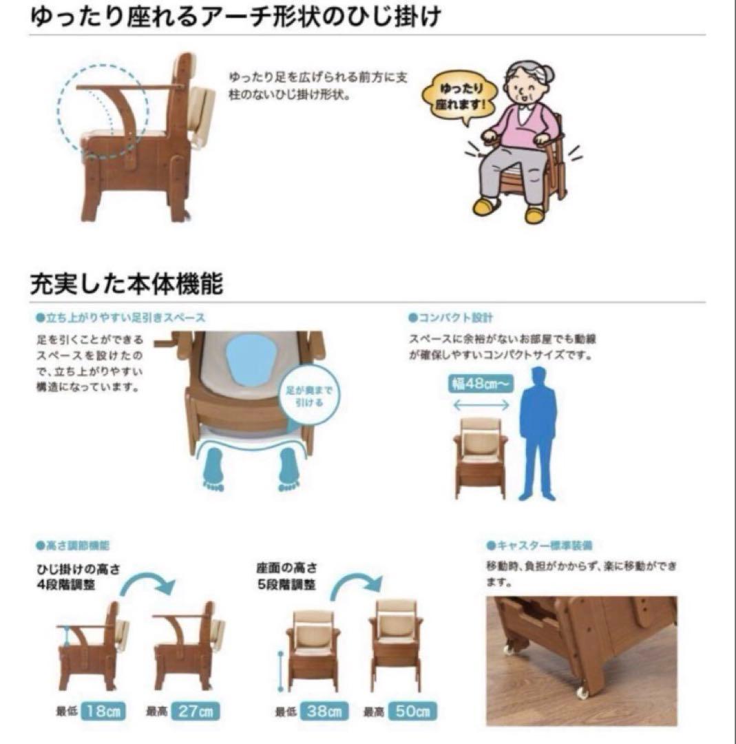 【未使用】安寿 家具調トイレ セレクトR 自動ラップ ノーマル 介護 災害用