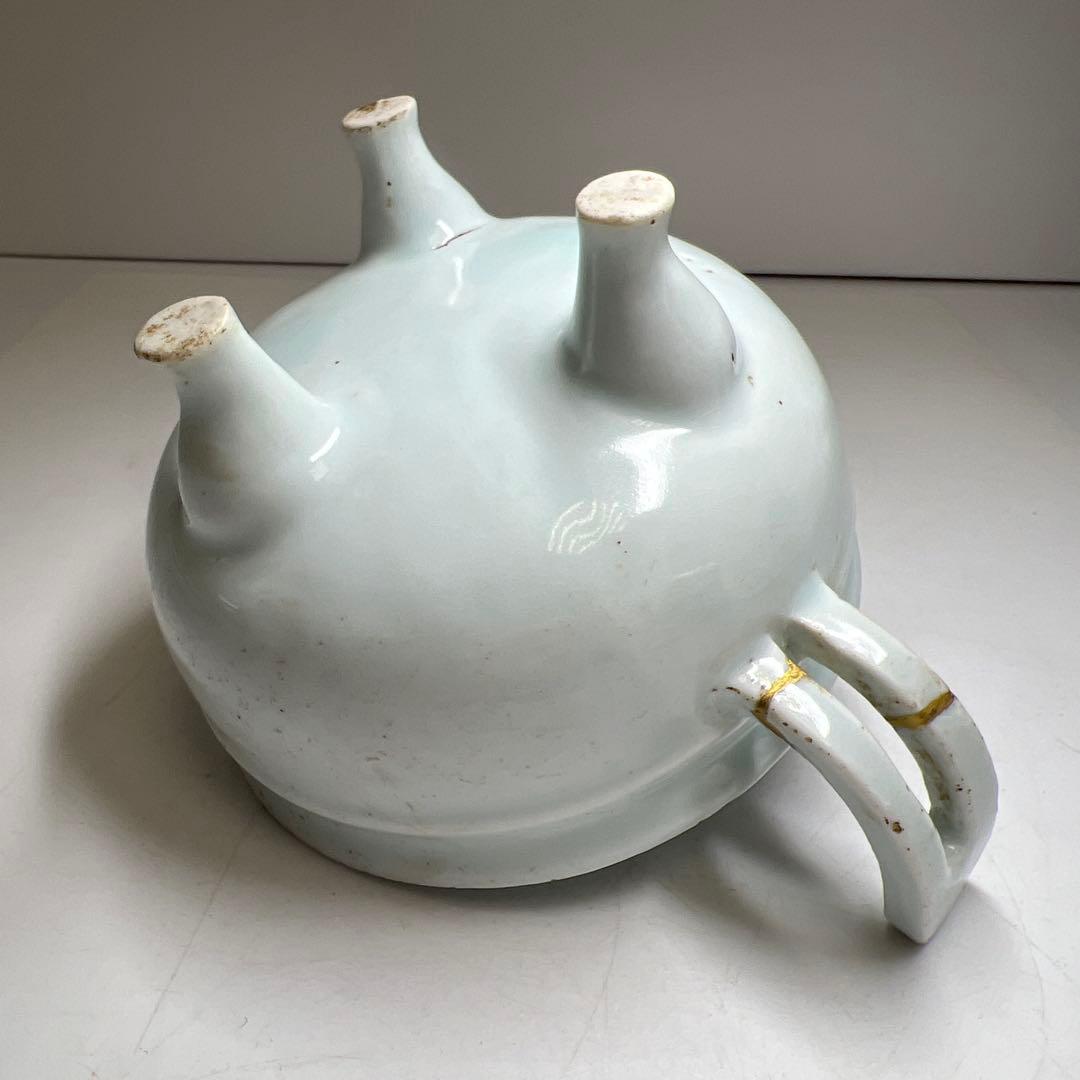 李朝　青白磁香炉　幅約18㎝　東Y8-0203②タサオ