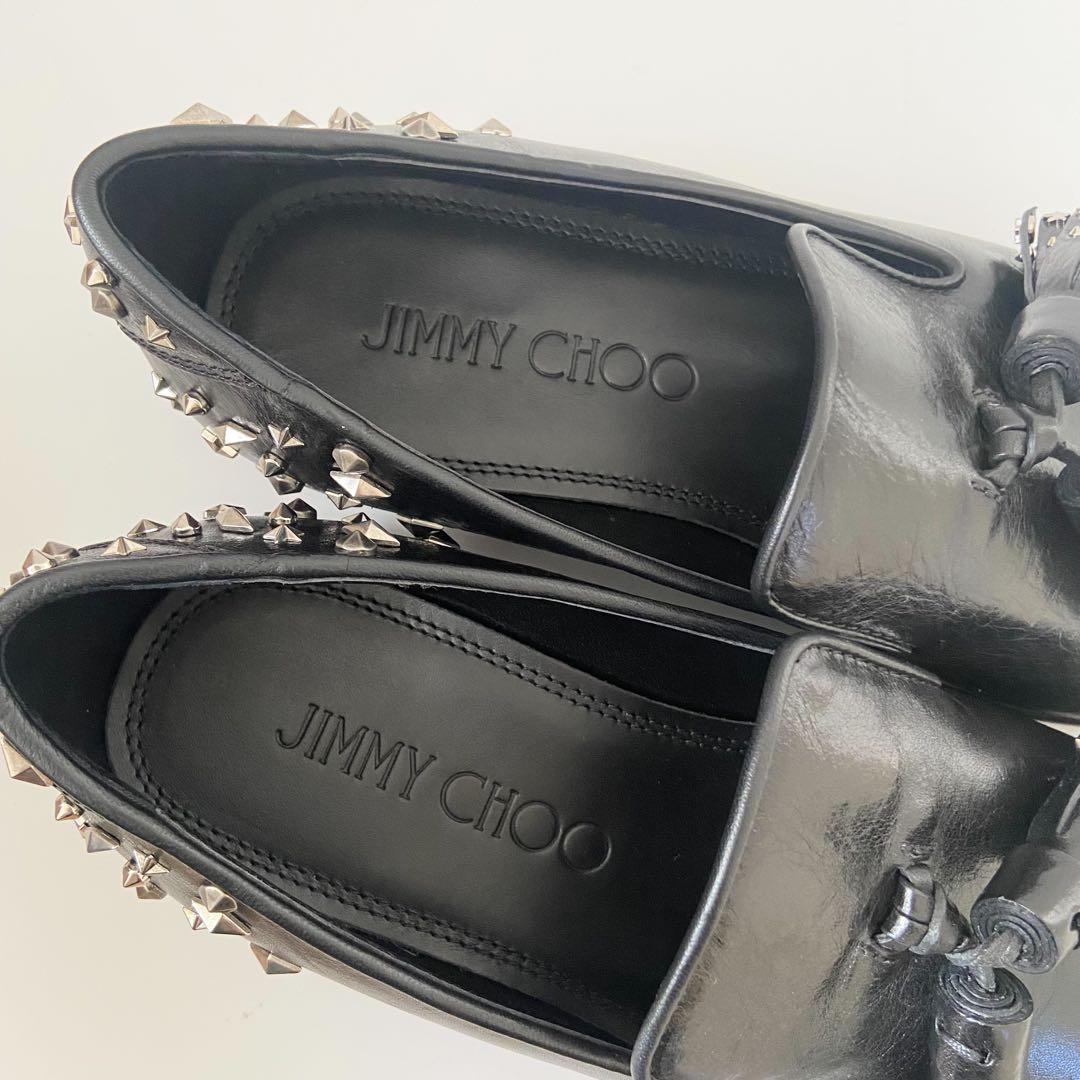 未使用級　JIMMY CHOO ジミーチュウ タッセル ローファー スタッズ