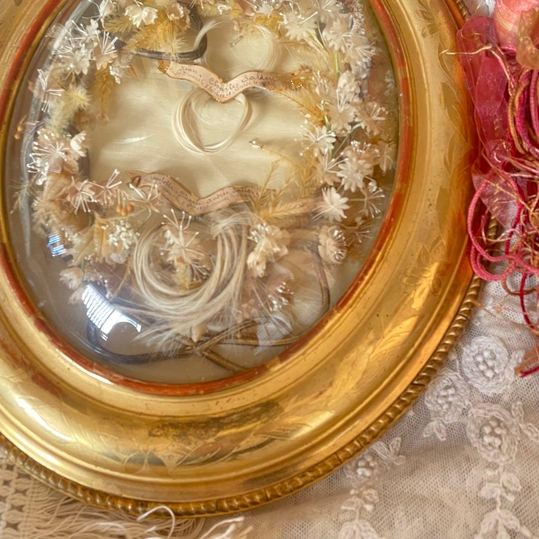 19世紀アンティークルリケール遺髪物