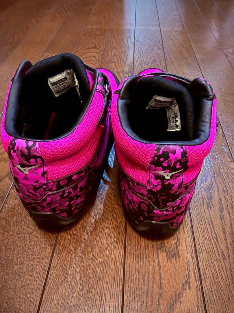 再値下げMizuno ピンクカモフラージュ安全靴