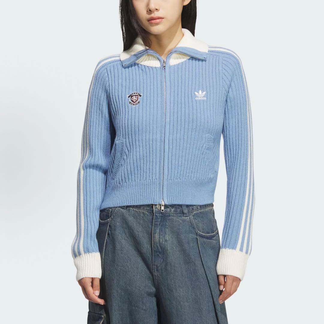 海外限定M Adidasジップアップ ニットジャケット KF0719