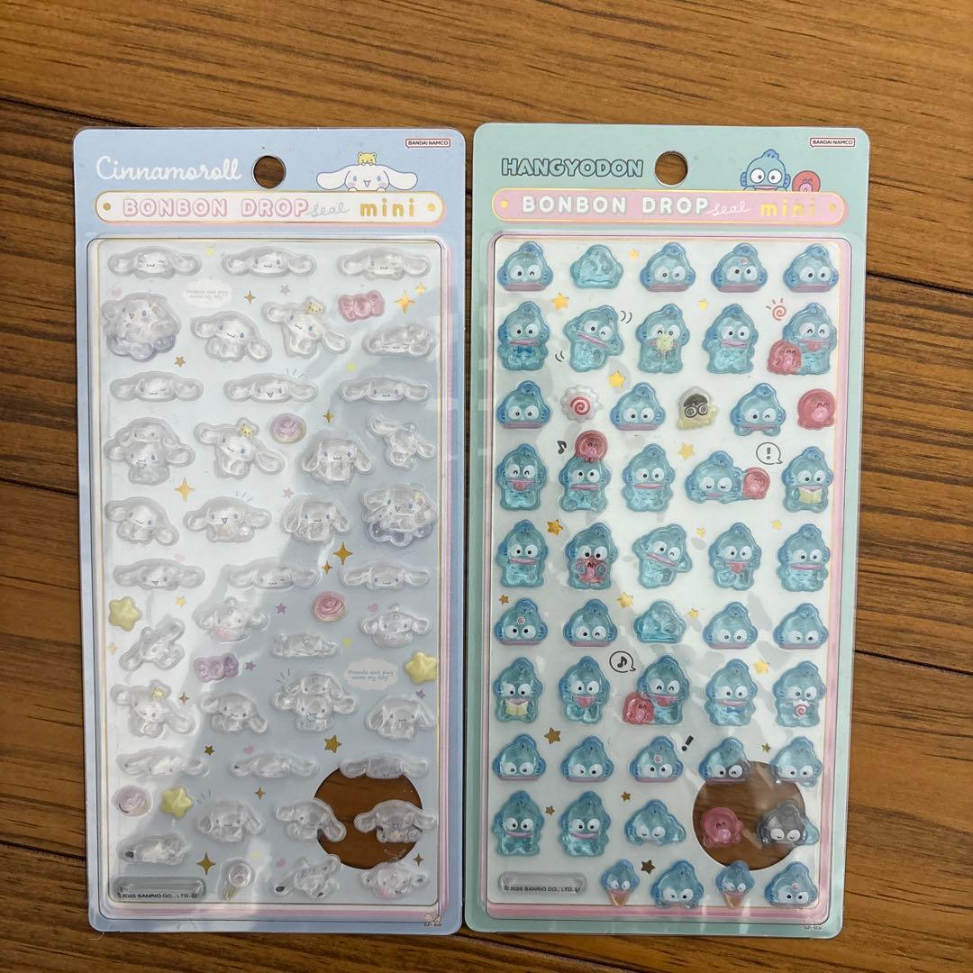 ボンボンドロップシール、コットンパフィシール　正規品サンリオ&たまごっち12種類