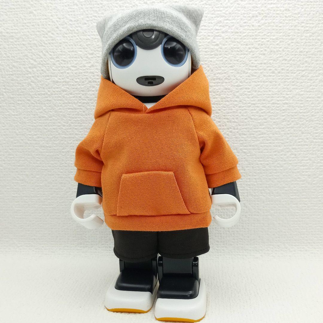 まりちゃん様ご依頼分 ロボホン服 みかん色ポケット付パーカー&ノルディックセット