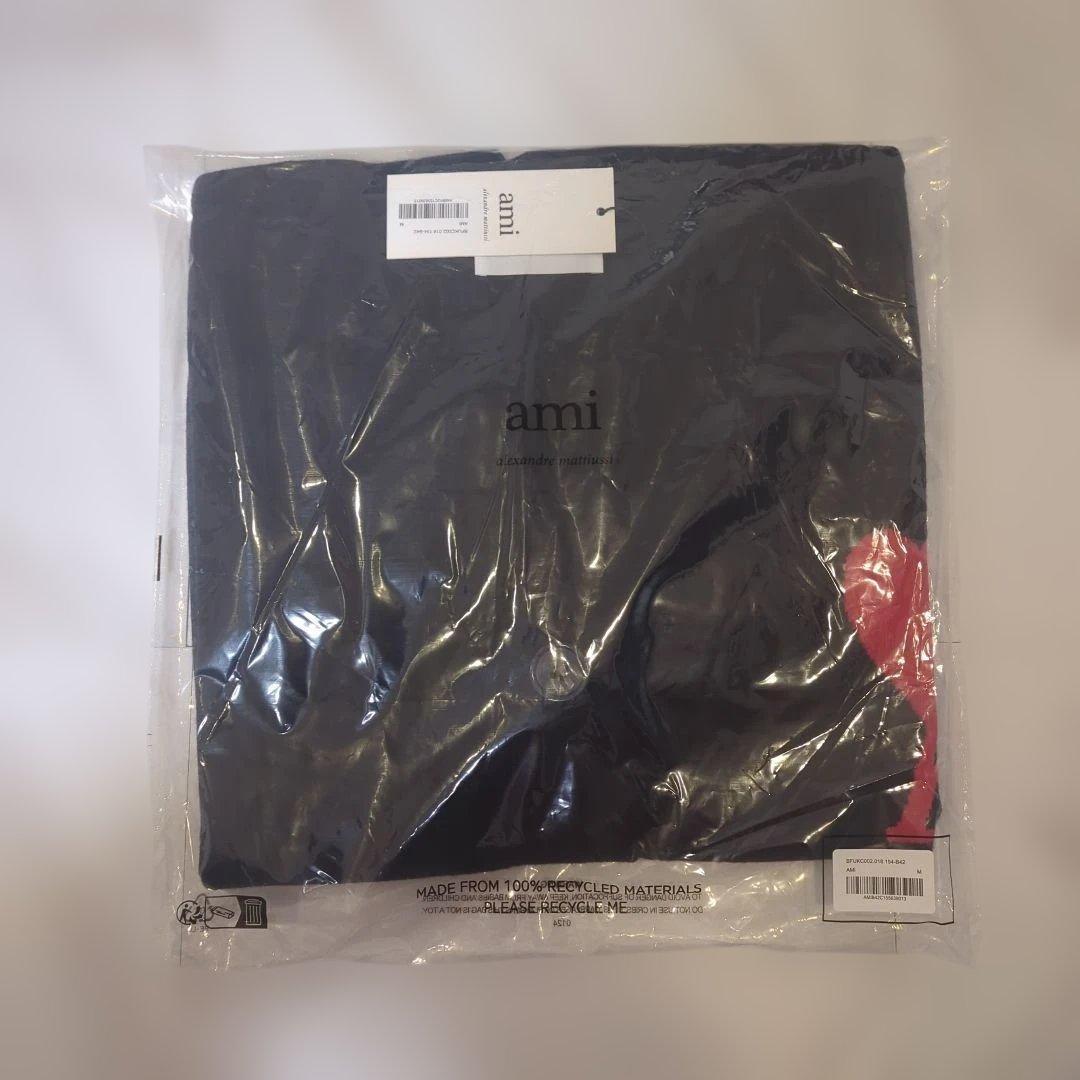 Ami Paris アミパリス ハートロゴ カーディガン ネイビー　M