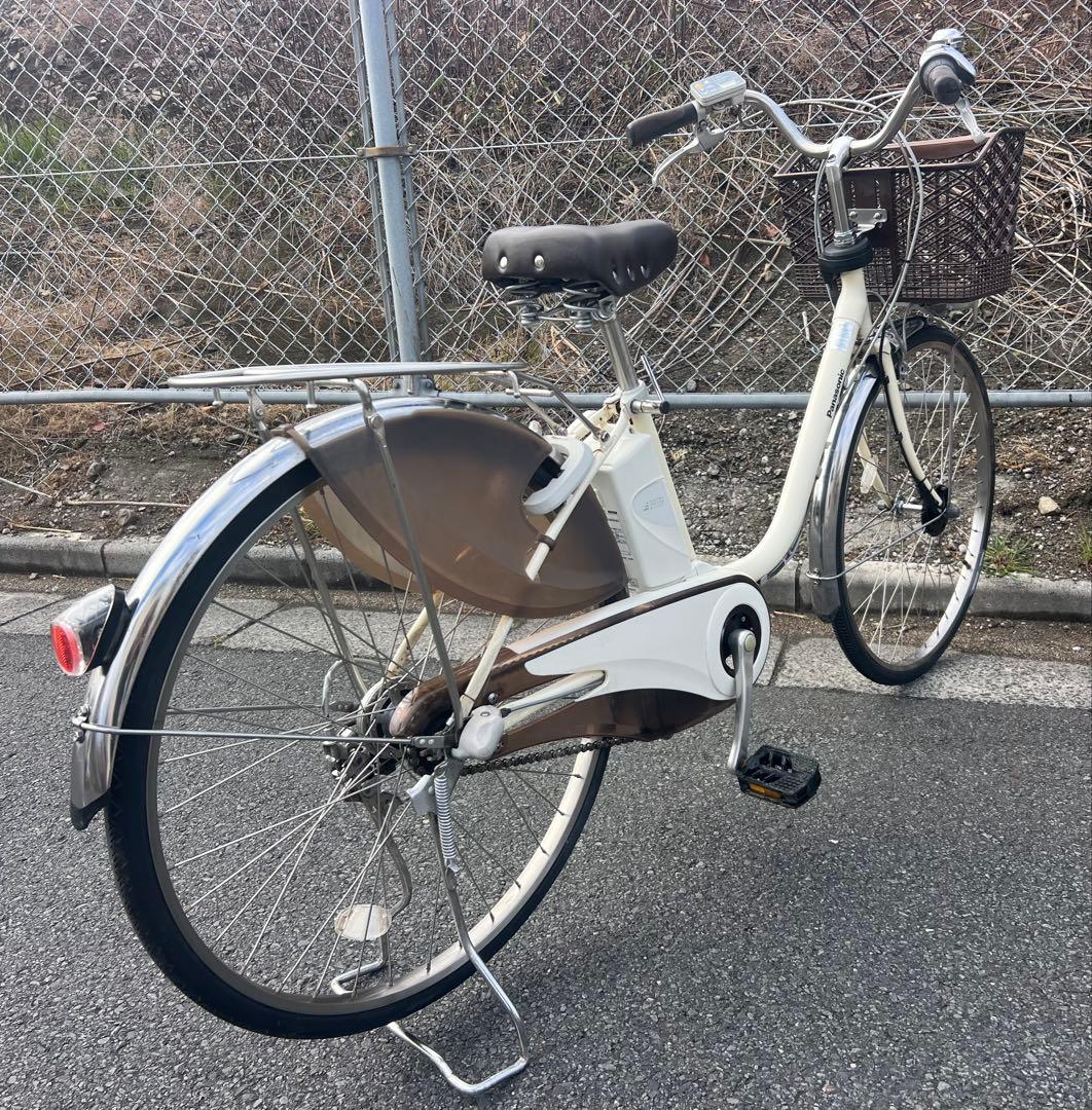 Panasonicエコナビ機能付き電動アシスト自転車きれいなホワイト26インチ