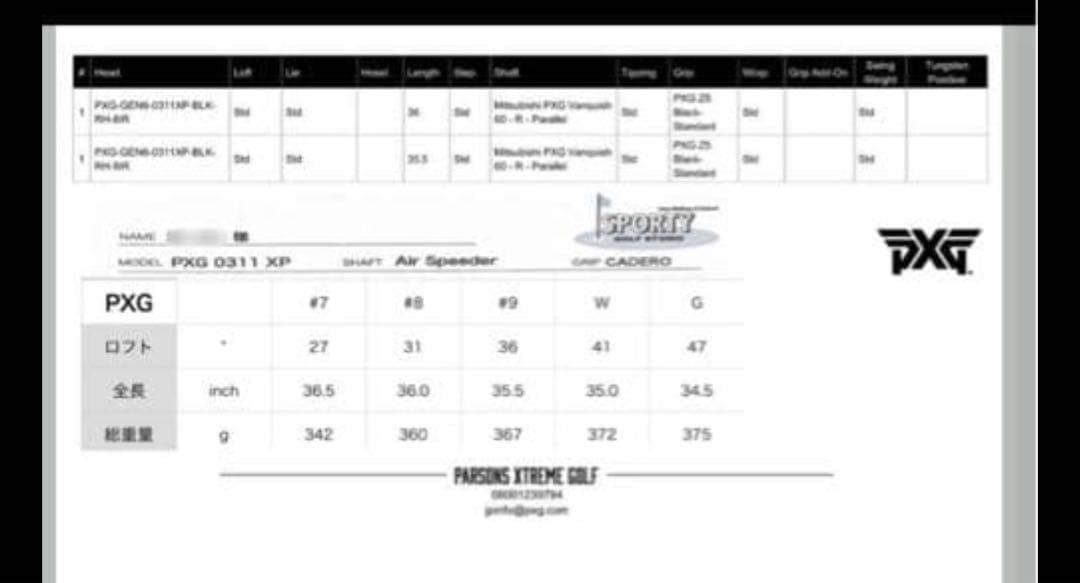 PXG 0311XP GEN6アイアン５本セット