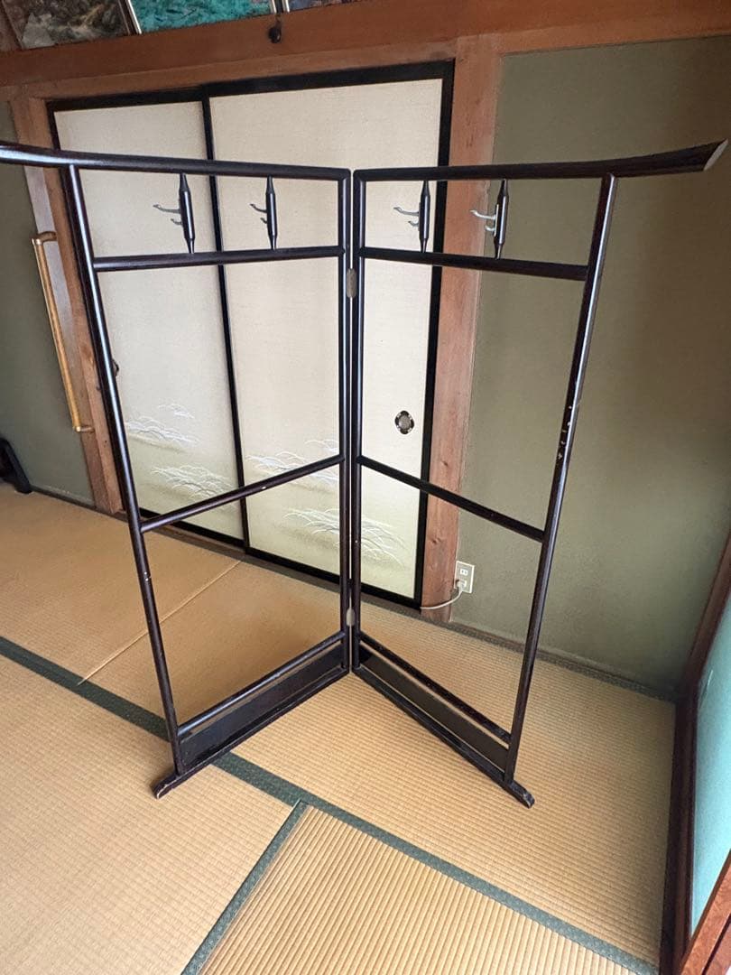 金属製 衣桁 4フック付き