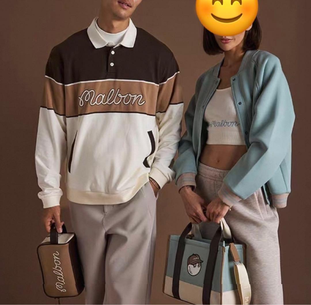 即日発送25 Malbon メンズトップスゴルフウェアスウェットL