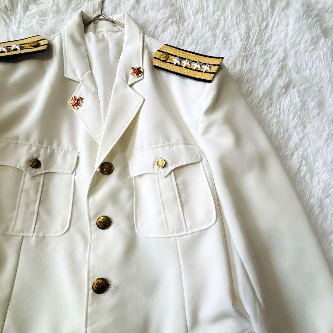 ソ連海軍 日本海軍　白ジャケット 大佐肩章付（本物か詳細不明）ヴィンテージ　仮装
