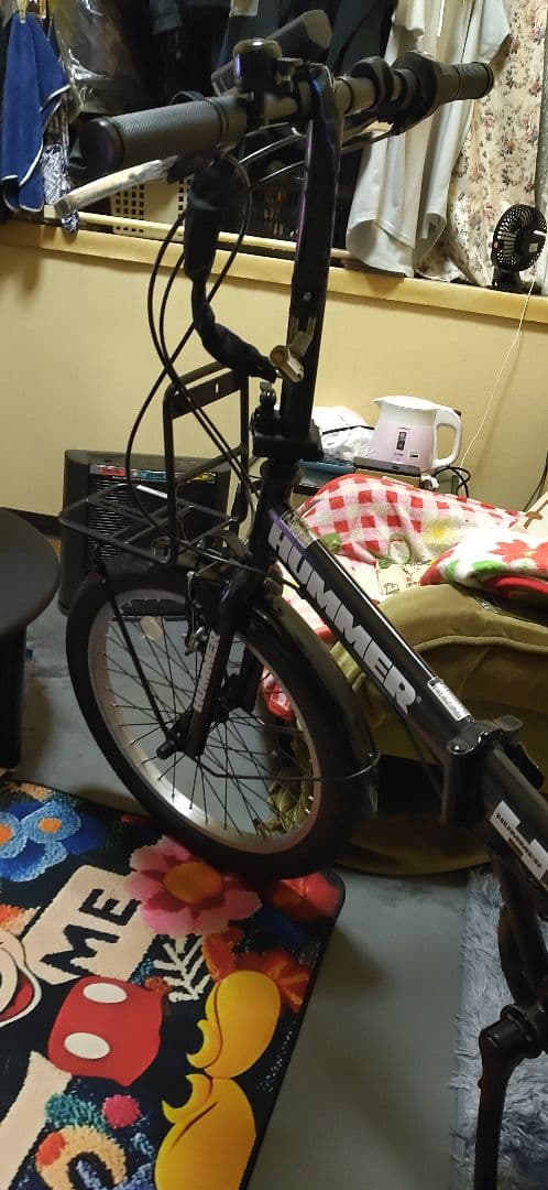 札幌限定若しくは発送出来ますHUMMER 折りたたみ自転車 ブラック切り替え式